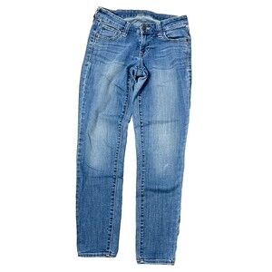 Rock Star Old Navy Jeans 6 Skinny Low Rise Stretch Stone Blue Denim Y2K Revival